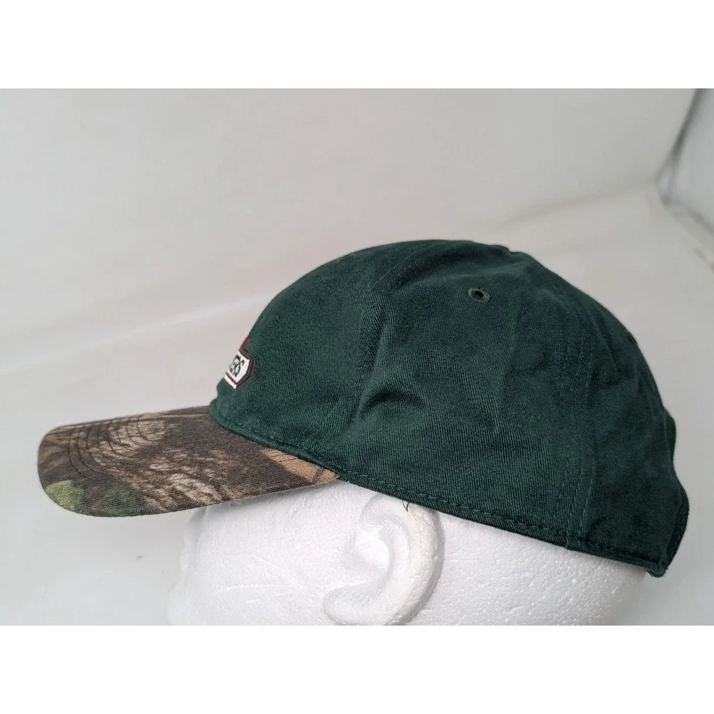 Buckmasters Cap Mens Green Camo Bill Embroidered Deer Hunting Hat Timberland VTG